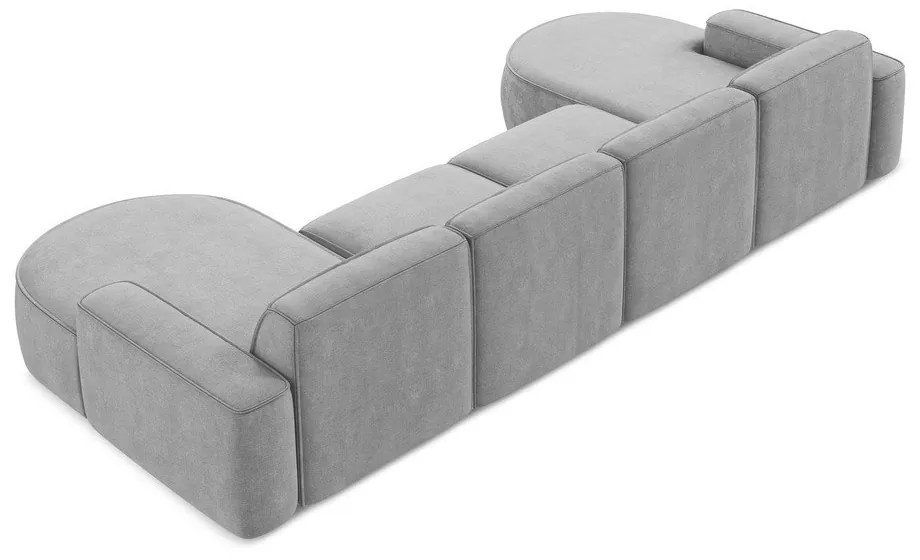 Jasnoszary narożnik z tkaniny szenilowej (w kształcie litery U) Omao – Makamii