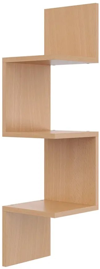 Narożna półka wisząca w kolorze buk - Flora 3X