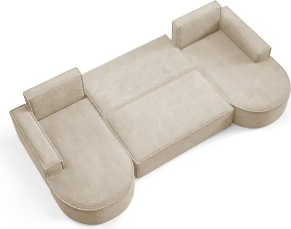 Narożnik MOLLY XL wolnostojący układ U z funkcją spania w tkaninie Abriamo 03 DomoHome