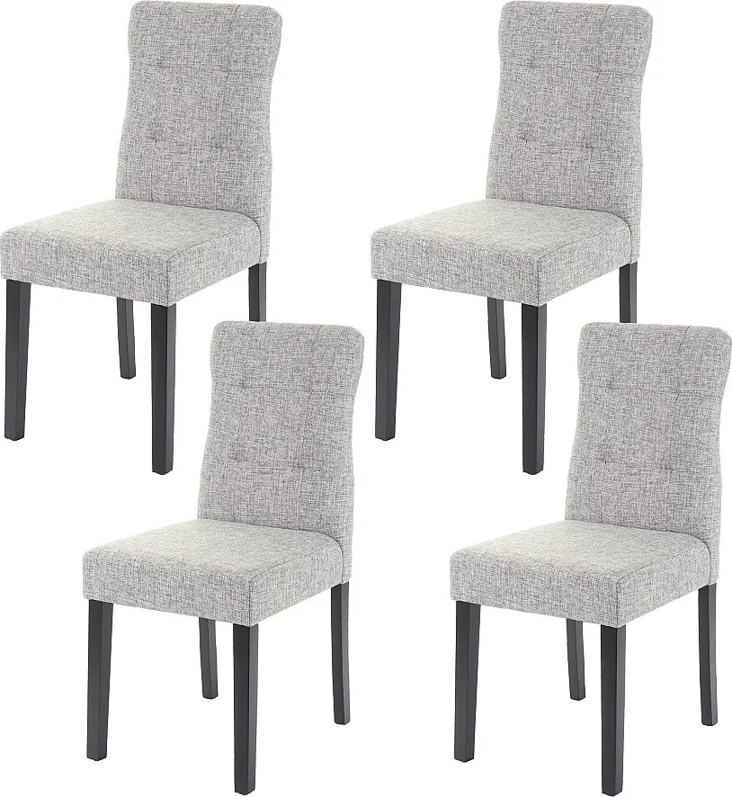 Krzesło do jadalni MCW-E58 (zestaw 4 sztuk),  tkanina/tekstylia szary, ciemne nogi