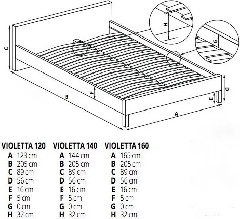 Metalowe łóżko z zagłówkiem Violetta 160 biało-czarne