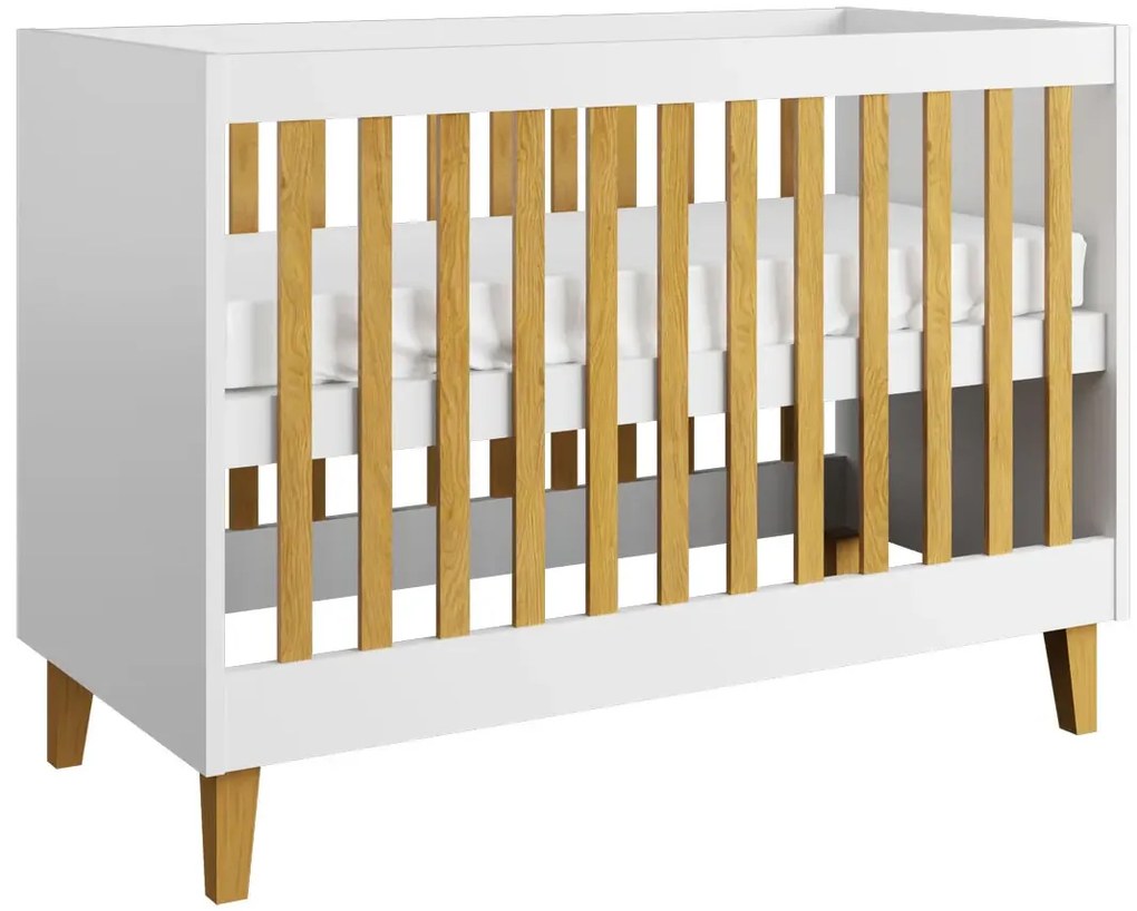 Białe łóżeczko niemowlęce F9-R05