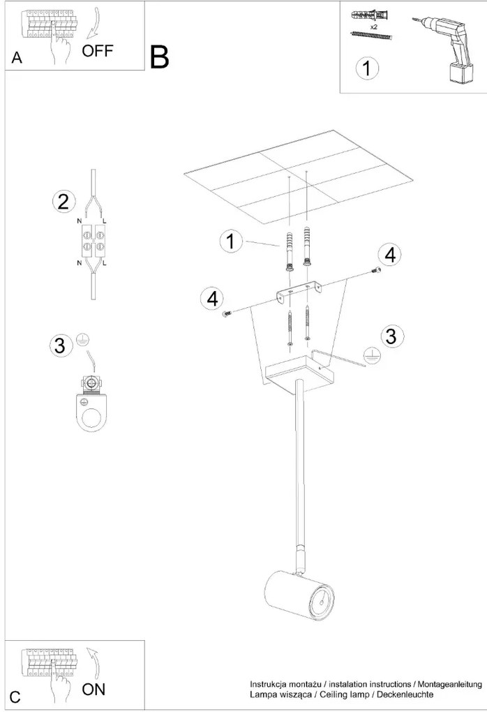 Plafon NORANO czarny SOLLUX  LIGHTING