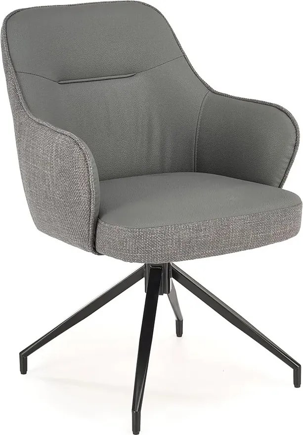 Popielaty fotel obrotowy tapicerowany Z8-C60