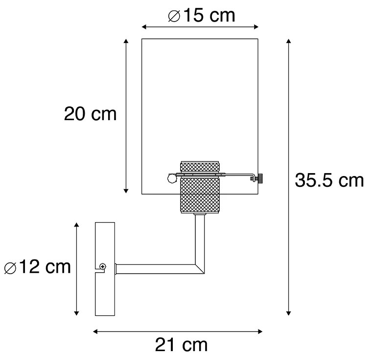 Designerska lampa ścienna czarna z dymionym szkłem - Dome