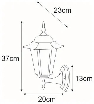 Czarno-złota zewnętrzna lampa ścienna - S331-Relva