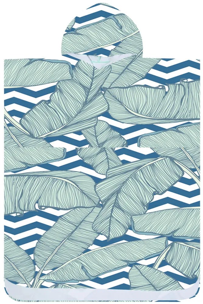 Ponczo plażowe NAVARI niebieskie 80x145 cm