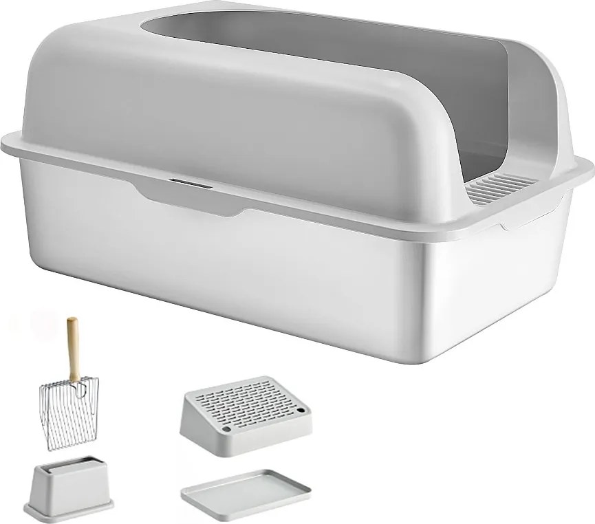 Kuweta dla Kota, SucceBuy XL, Kuweta dla Kota, Głęboka na 15.24 CM, Bezwonna, ze Stali Nierdzewnej z Podnóżkiem