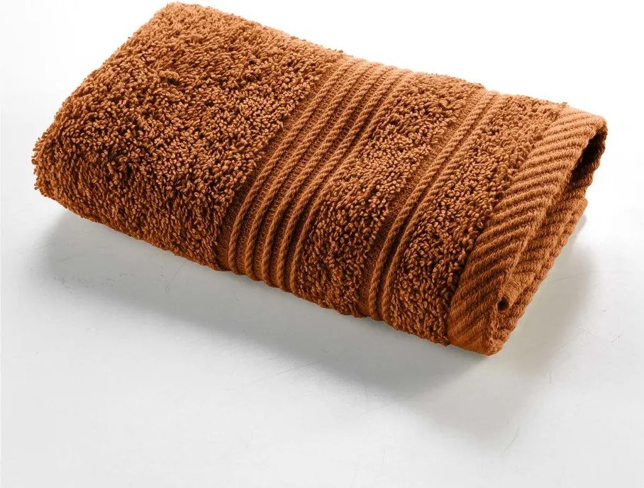 Bawełniany ręcznik frotte w kolorze terakoty 30x50 cm Tendresse – douceur d'intérieur