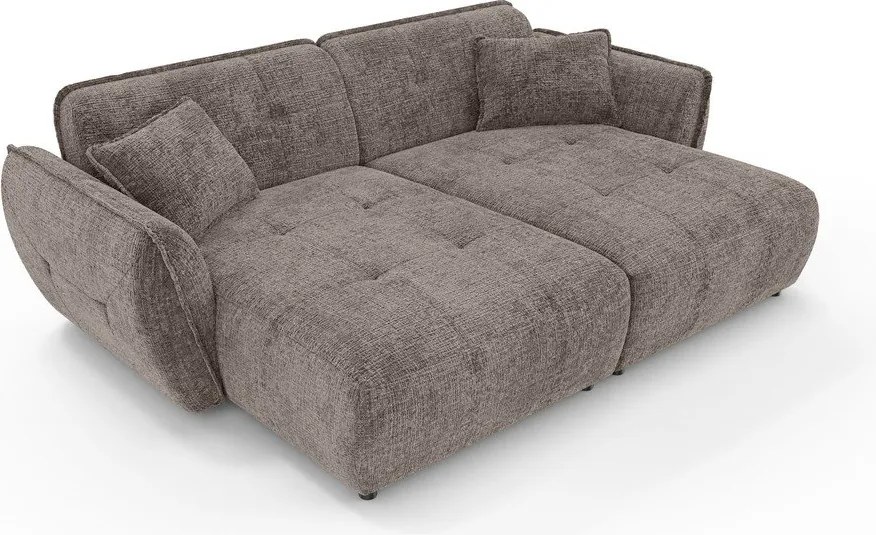 Szarobrązowa sofa z tkaniny szenilowej z szezlongiem 252 cm Nelia Big – Ropez