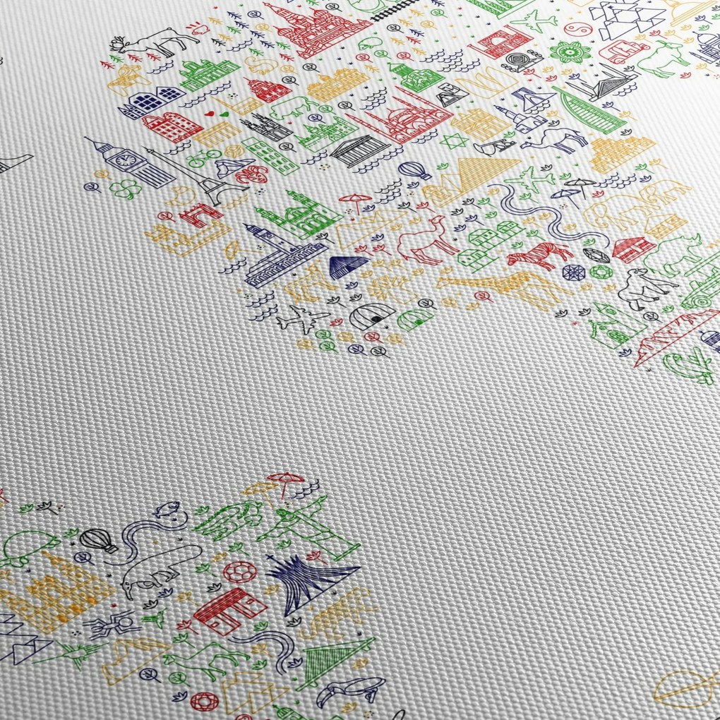 Obraz - Mapa obrazu (z zegarem) (90x30 cm)