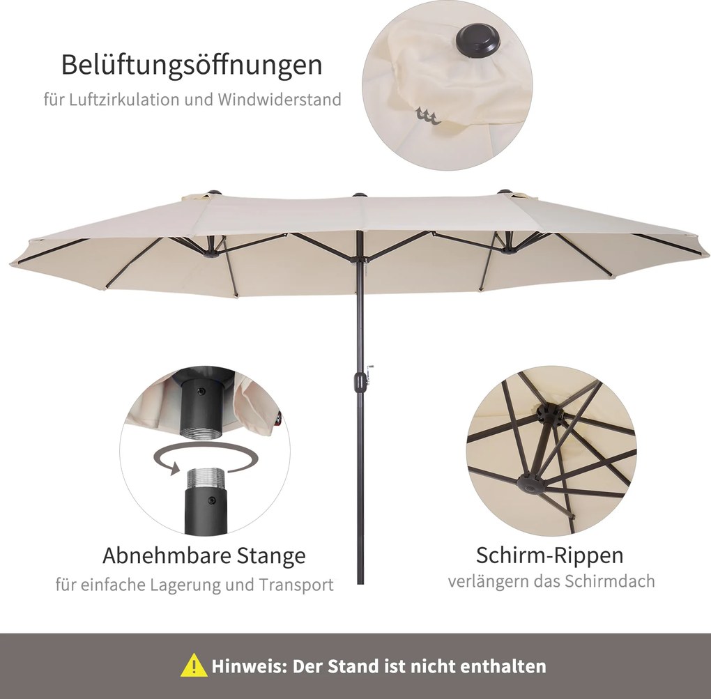 Outsunny parasol ogrodowy podwójny parasol targowy 460x270cm | parasol dwugłowy duży | parasol dwugłowy średni | parasol dwugłowy mały | Aosom PL