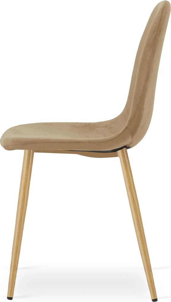 Brązowe welurowe krzesło metalowe N8-N82