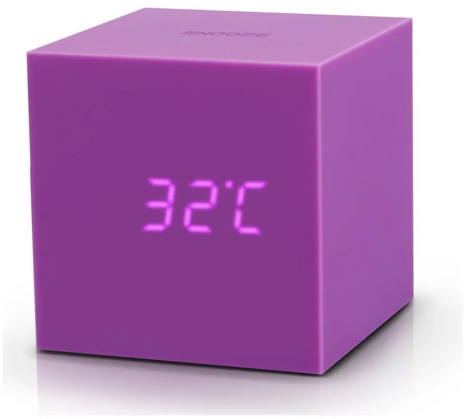 Fioletowy budzik LED Gingko Gravitry Cube