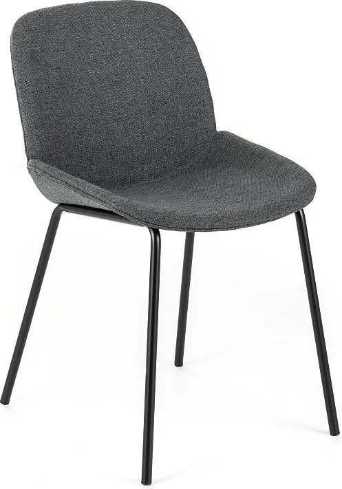 Eva - Krzesło materiałowe w kolorze ciemnoszarym, 4 szt.
