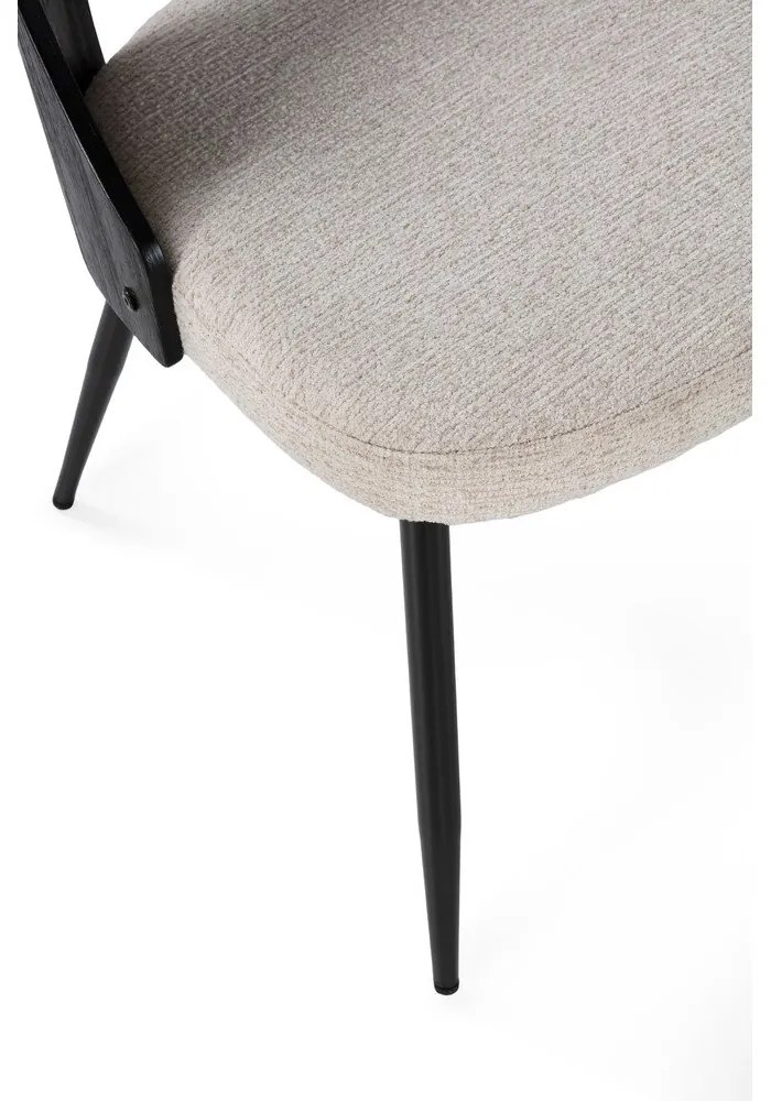 Czarne/kremowe tapicerowane krzesła zestaw 2 szt. Gilda – MOME