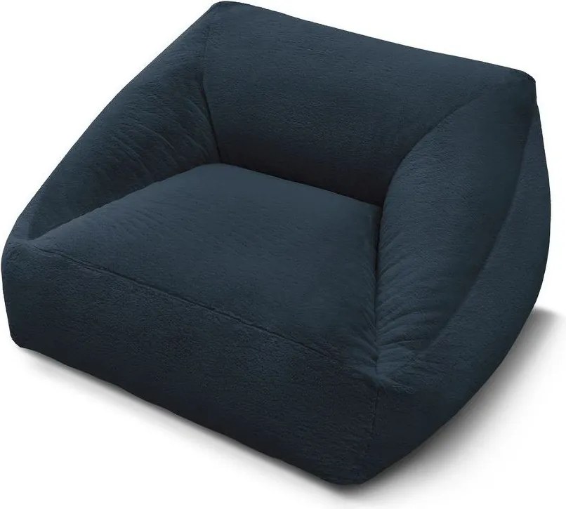 Ciemnoniebieski worek do siedzenia z imitacji futra Lilibet – Bobochic Paris