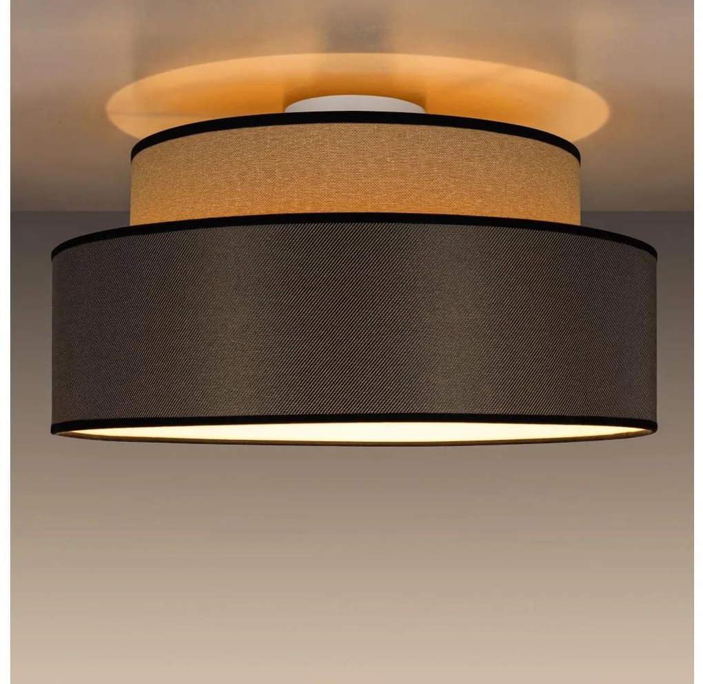 Plafon GRACE 1xE27/60W/230V śr. 40 cm beżowy/brązowy