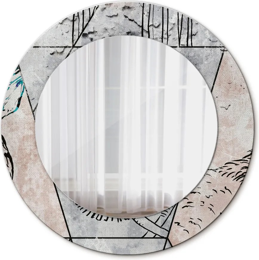 Lustro dekoracyjne okrągłe Abstrakcja zwierzęta
