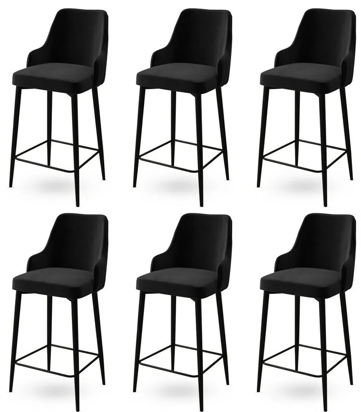 Zestaw krzeseł barowych Enox Black, 6 szt.