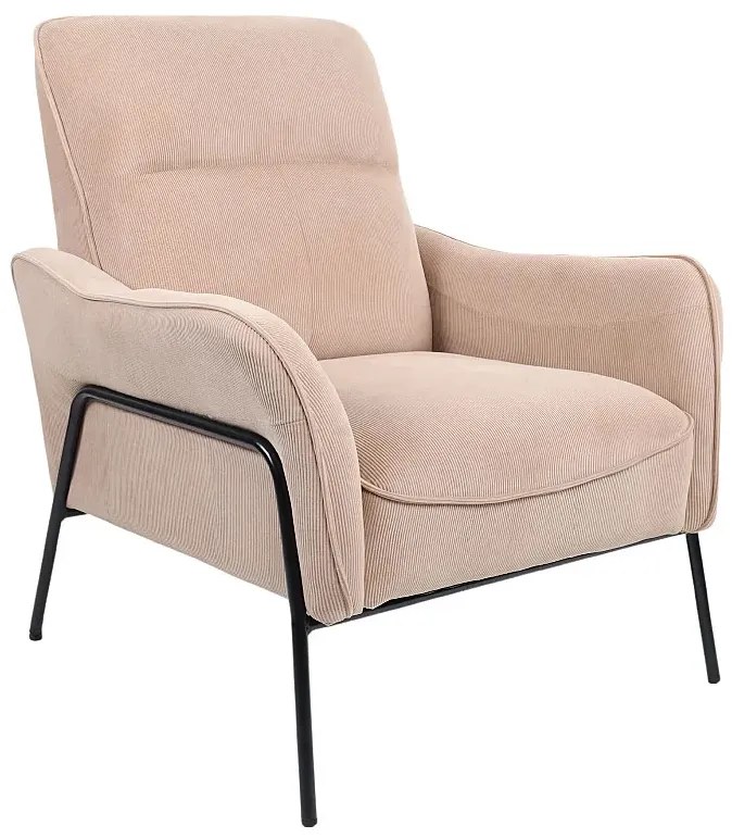 Beżowy fotel wypoczynkowy w stylu loft - Nemis