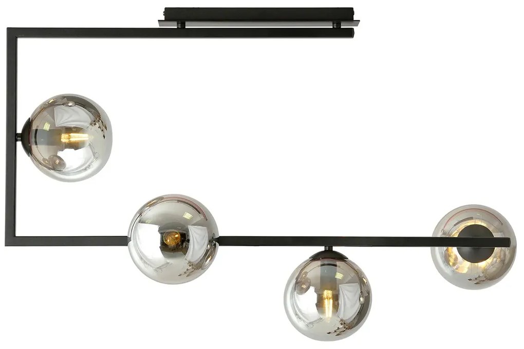 Industrialna lampa sufitowa z grafitowymi kloszami - D107-Solini