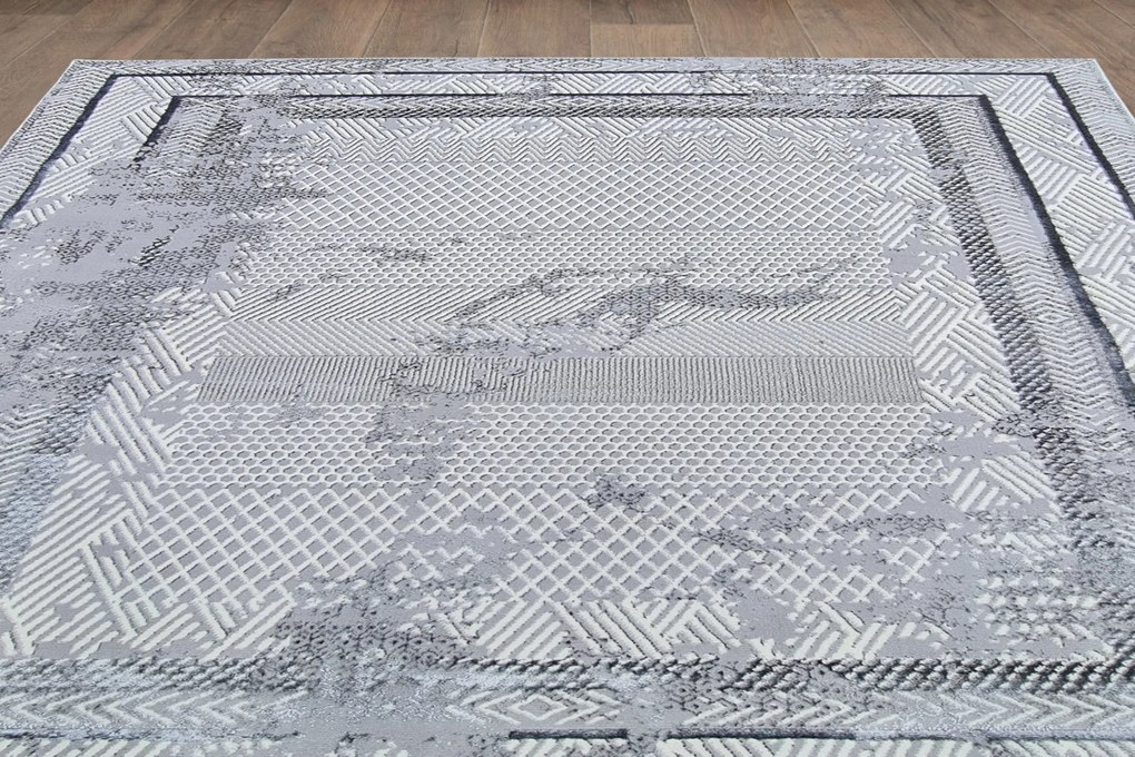 Dywan vintage Beyond Ramki szary 200 cm x 290 cm