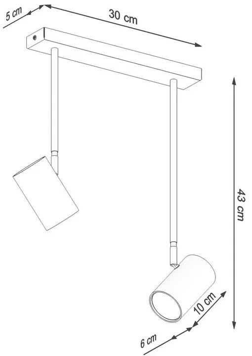Czarny punktowy plafon z ruchomymi kloszami - S751 Z9-F33