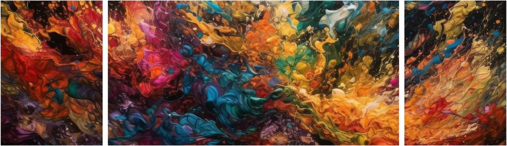 Obraz - Abstrakcja kolorów II. (170x50 cm)