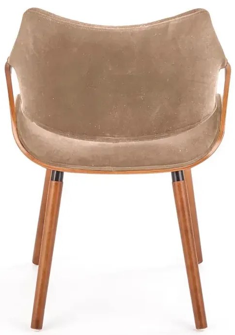 Krzesło tapicerowane K396 VELVET beżowe/orzech HALMAR