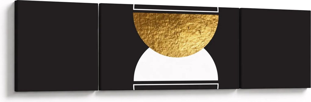 Obraz - Abstrakcja złoto i czerń N⁰2 (170x50 cm)