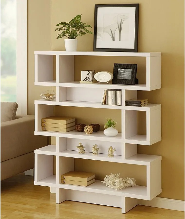 Regał na książki – 90 cm x 130,8 cm x 19,6 cm – biały – płyta wiórowa pokryta melaminą