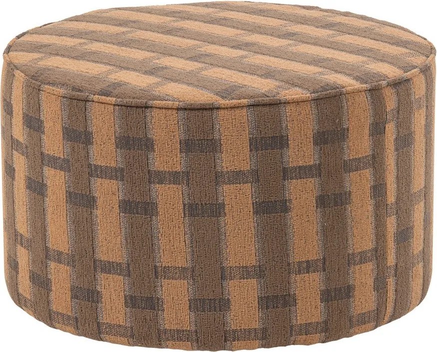 Różowo-brązowy puf z tkaniny szenilowej Sarli – WOOOD