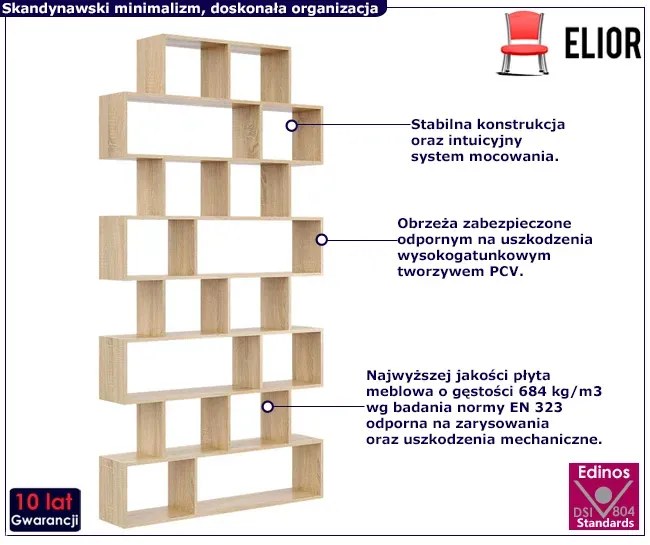 Regał Wiszący Lub Stojący W Kolorze Dąb Sonoma Torko 3X