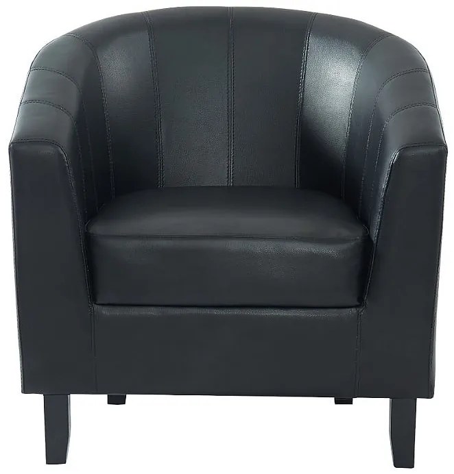 Fotel kabriolet z czarnej ekoskóry CRISTOBAL II