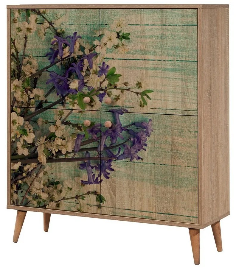 Szafka Mega Sonoma Oak Flowers II