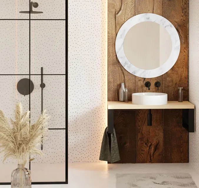 Designerskie lustro w dekoracyjnej ramie K0-C00