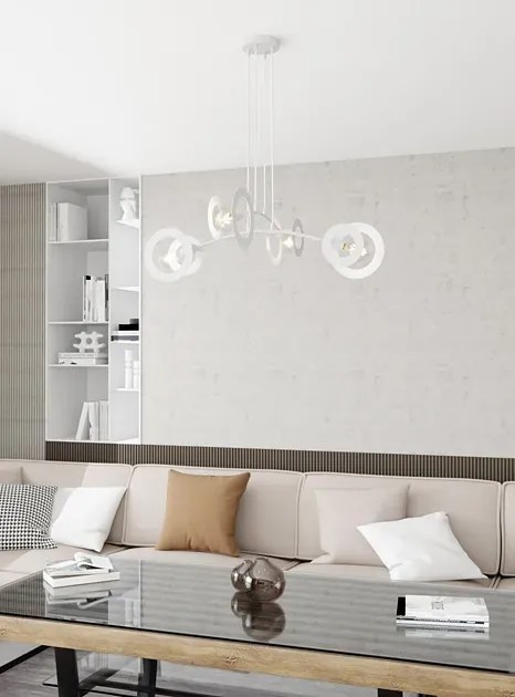 Biała regulowana lampa wisząca - D156 R3-S18