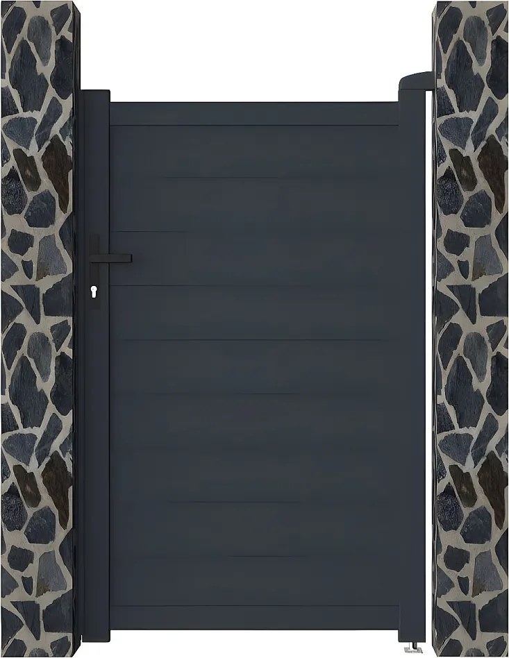 Furtka rozwierna NAZARIO, pełna, z aluminium w kolorze antracytowym – 100 × 158 cm (szer. × wys.)