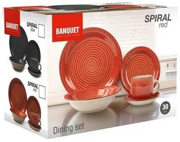 Banquet 30-częściowy zestaw jadalny Spiral  Red
