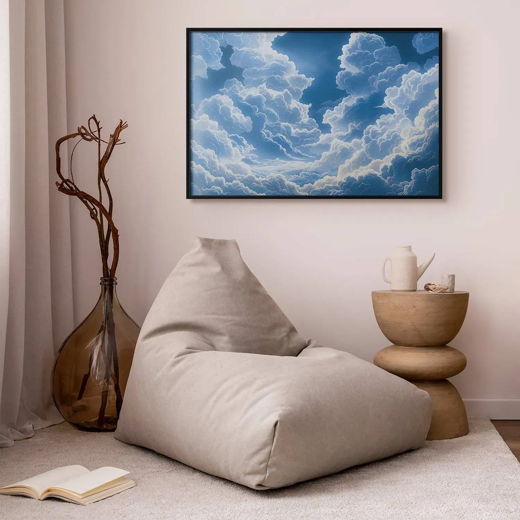 Plakat Niebo i puchate chmury 42x29,7 cm z ramą czarną bez marginesu ARTGEIST B