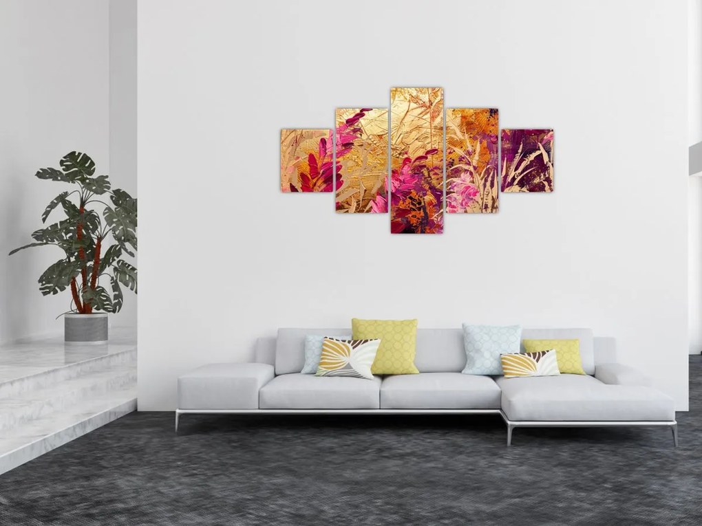 Obraz - Abstrakcyjny obraz kwiatów II. (125x70 cm)