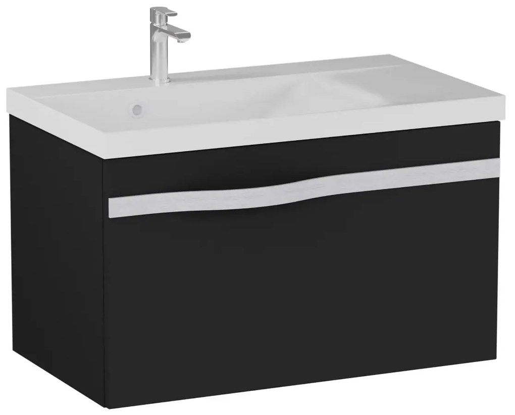 Szafka pod umywalkę VOG 69 cm czarny mat z uchwytem stalowym KROFAM