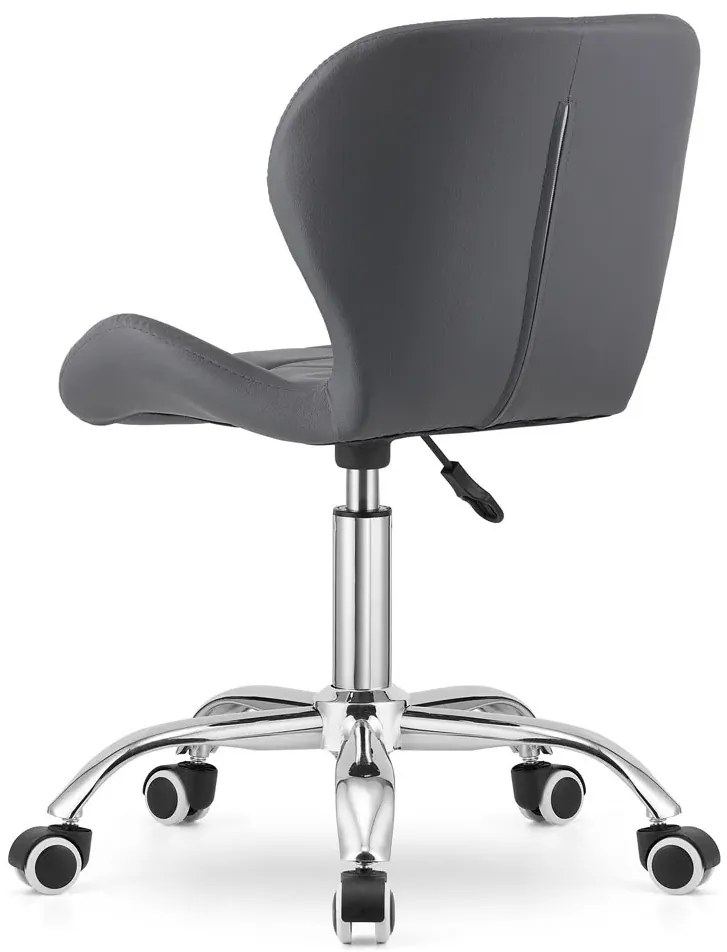 Szary pikowany fotel obrotowy z ekoskóry B4-G82