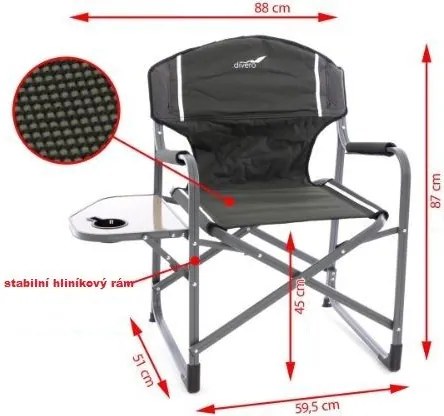 Campingowe krzesło składane ze stołem i uchwytem na napoje
