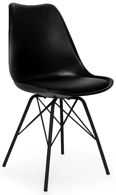 Zestaw 2 czarnych krzeseł z konstrukcją z metalu Bonami Essentials Eco