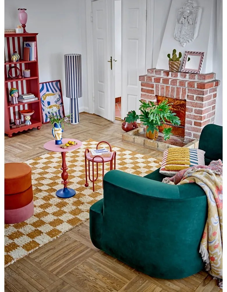 Żółty koc z bawełny z recyklingu 130x160 cm Reims – Bloomingville