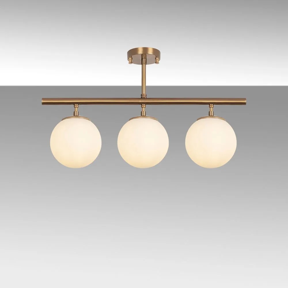 Lampa sufitowa w kolorze brązu ze szklanym kloszem ø 15 cm Atmaca – Opviq lights