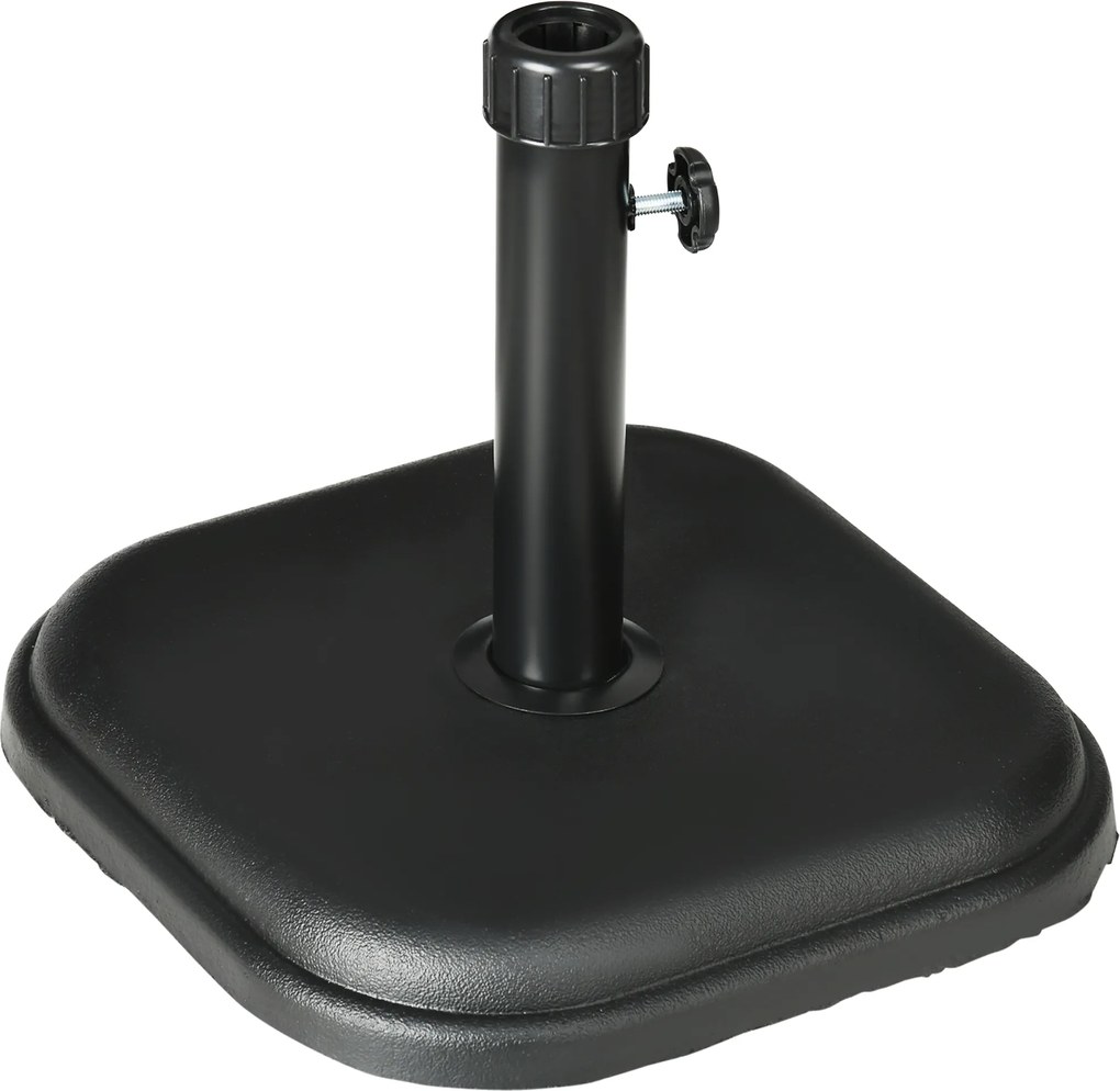 Outsunny Podstawa parasola z betonu 11kg, kwadratowa, stojak na parasol 32-38 mm średnicy drążka, czarny | Aosom PL