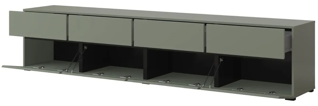 Szafka RTV CROSS 4K4S 225cm zielona/czarna HELVETIA